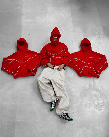 NO RISK FLEECE JACKET STONE RED
