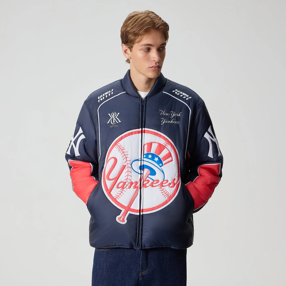 Kith for the New York Yankees Zip Brixton Puffed Shirt Jacket